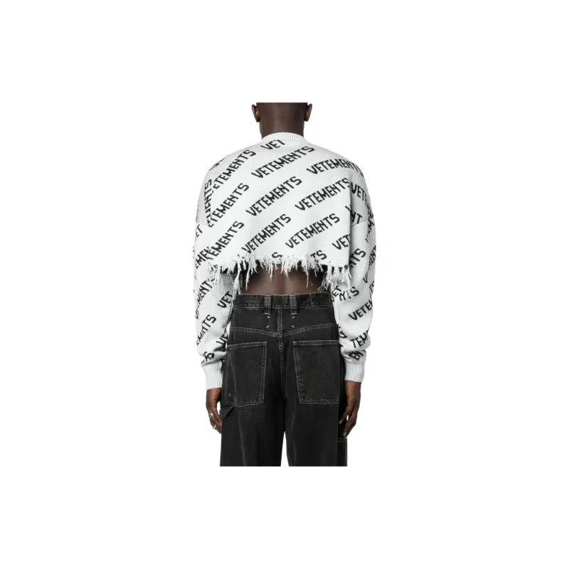 Vetements Lurex Monogram Cropped Sweater-3
