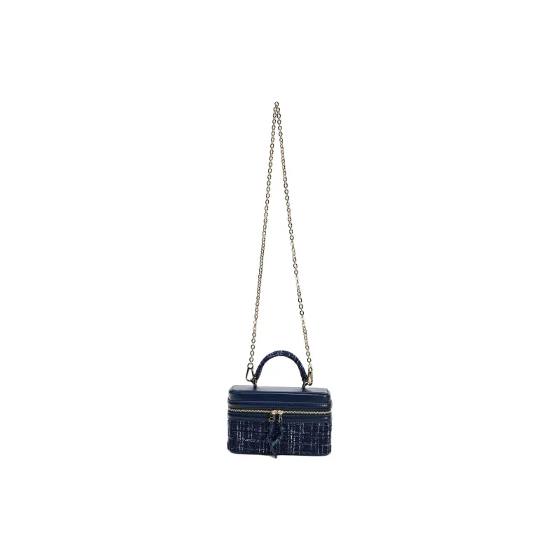 ZARA Polyurethane Handbag Small Size Women's Blue-1