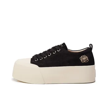 Bull Charm Low Top Canvas Shoes Women's Black