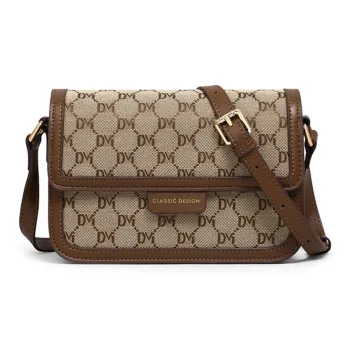 Kevin Cohen Fabric, Synthetic Leather Small Square Bag Shoulder Bag Trumpets Women's Coffee