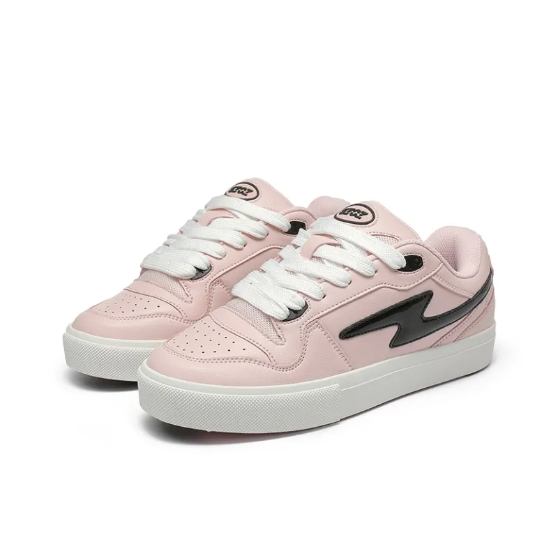 GZOZ Anti Slip Wear Resistant Low Top Skateboard Shoes Women's Skin Pink-2