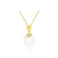 925 Silver-Fu Character Pendant Peaceful Buckle Necklace, Gold