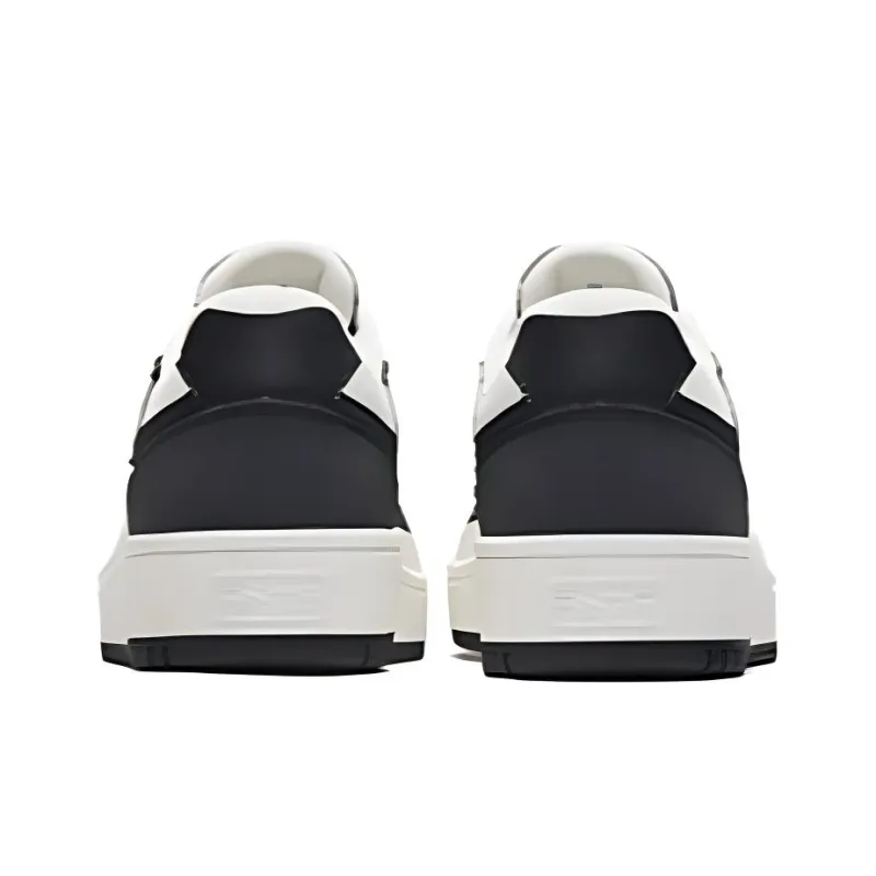 Anta Wear Resistant Slip Resistant Low Top Skateboard Shoes Men's Black White-3