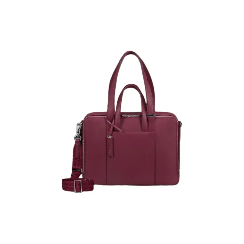 SAMSONITE Polyurethane Briefcase Crossbody Bag Handbag Women's Garnet Red-0