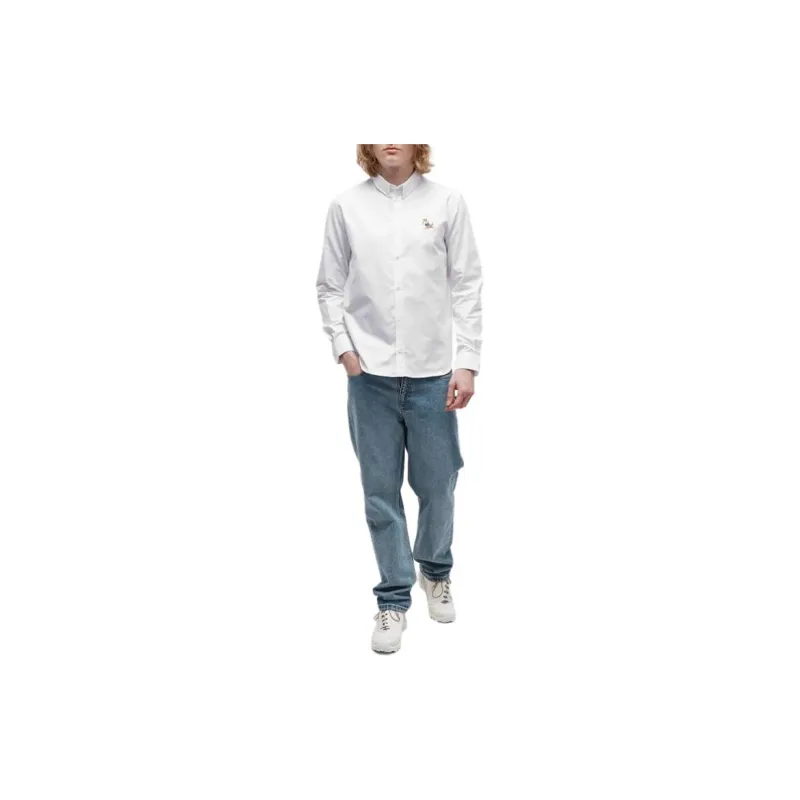 Maison Kitsune Dressed Fox Patch Relaxed Shirt-2