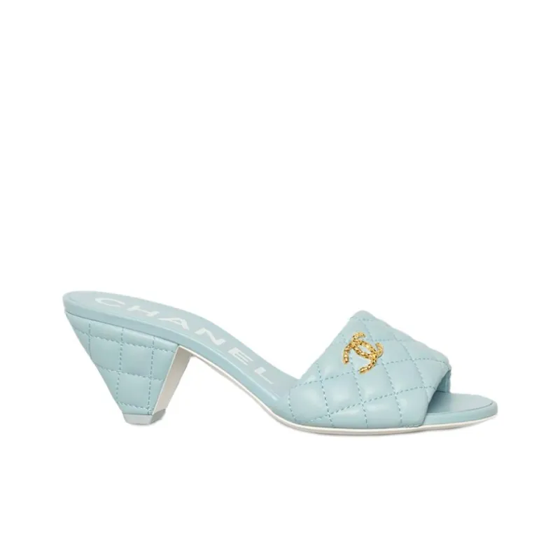 CHANEL Slide Slippers Women's Blue-1