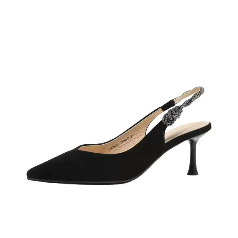 Satchi Rubber Sole Slip-Resistant Wrap-toe Slippers Women's Black-0