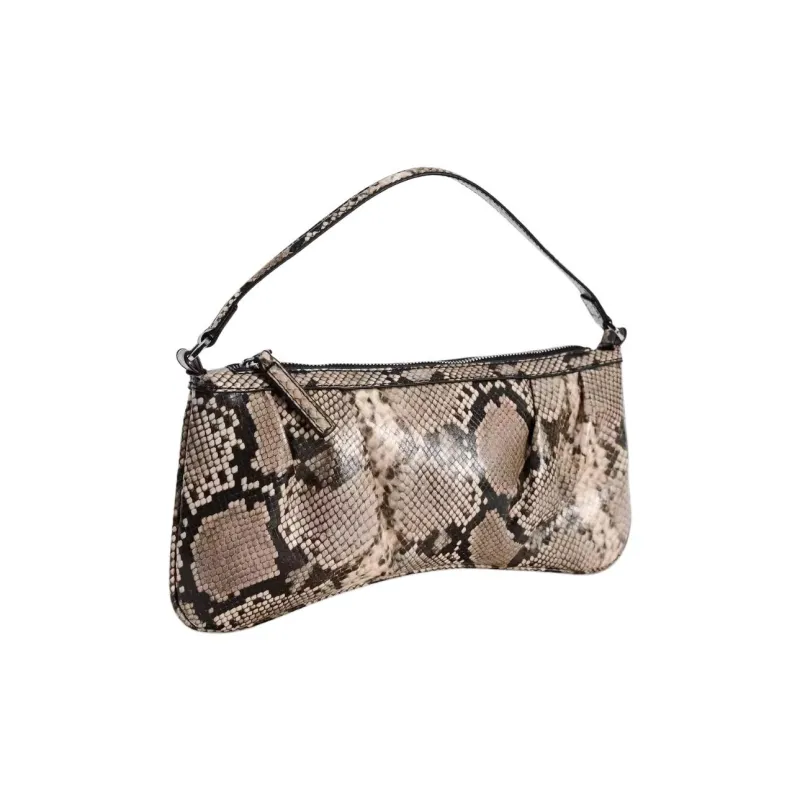 ZARA PU Handbag, Shoulder Bag Small Size Women's Snake Print Brown-1