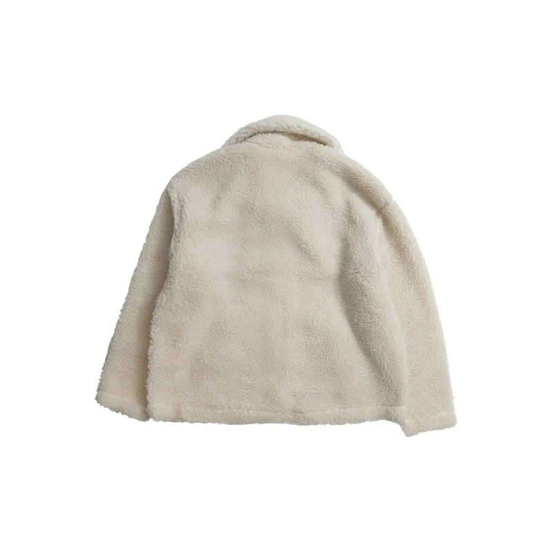 Nike Swoosh Full Zip Sherpa Jacket Beige/White-1