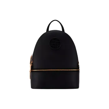 Hush Puppies Cow Leather Backpack Medium Size Unisex Black/Gray Apricot/Jasper