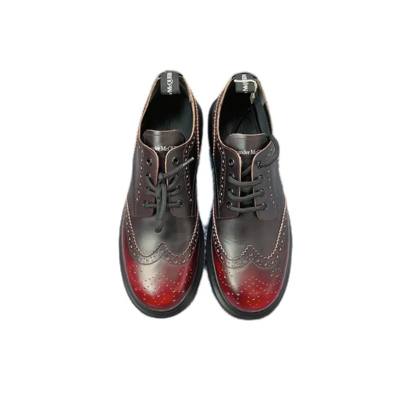 Alexander McQueen Low Top Casual Shoes Men's Black Red-3