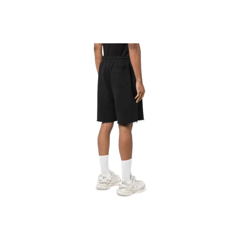 Vetements Logo print Frayed Track Shorts-3