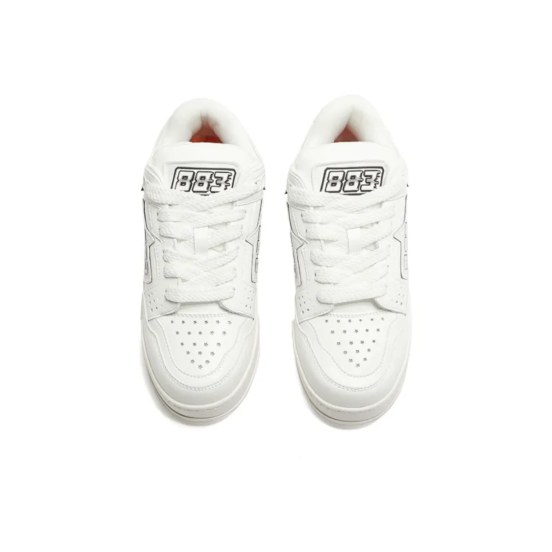 883 STAR Star Dance Shoes TRAINER Cushioned Wear Resistant Lightweight Breathable Low Top Skateboard Shoes Unisex White-3