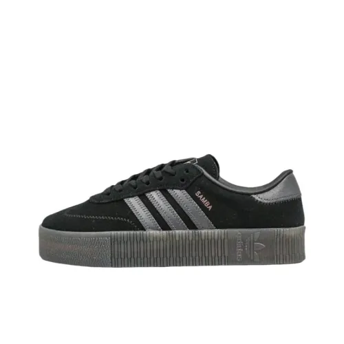 Adidas Originals Sambarose Anti-Slip Wear-Resistant Low-Top Skateboard Shoes Unisex Black Gray Color