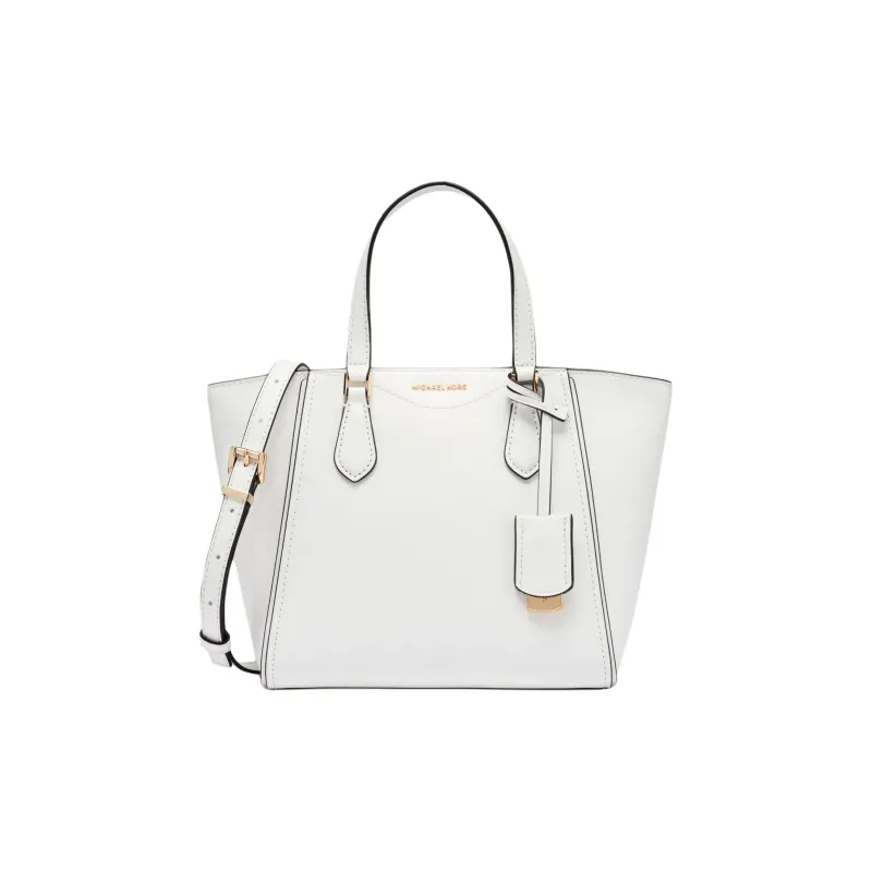 MICHAEL KORS TARYN Split Cow Leather Shoulder Bag, Crossbody Bag, Handbag Small Size Women's White-0