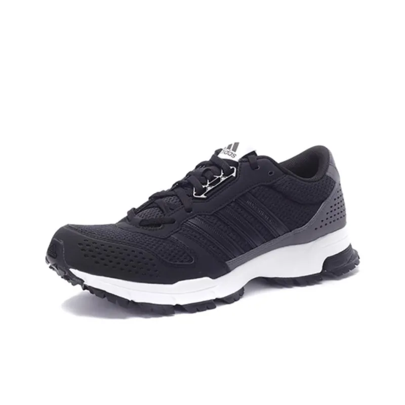 Adidas Marathon 10 Anti Slip Wear Resistant Low Top Casual Running Shoes Men's Black Gray-0