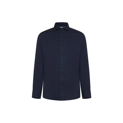 Brunello Cucinelli Shirts Men Blue