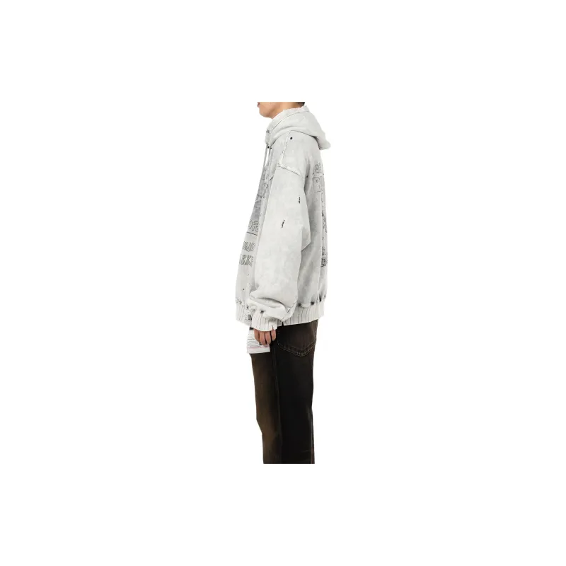 Maison Mihara Yasuhiro Graphic Printed Bleached Hoodie-5
