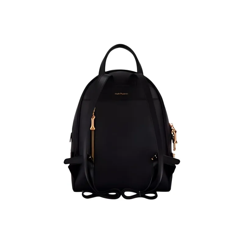 Hush Puppies Cow Leather Backpack Medium Size Unisex Black/Gray Apricot/Jasper-3