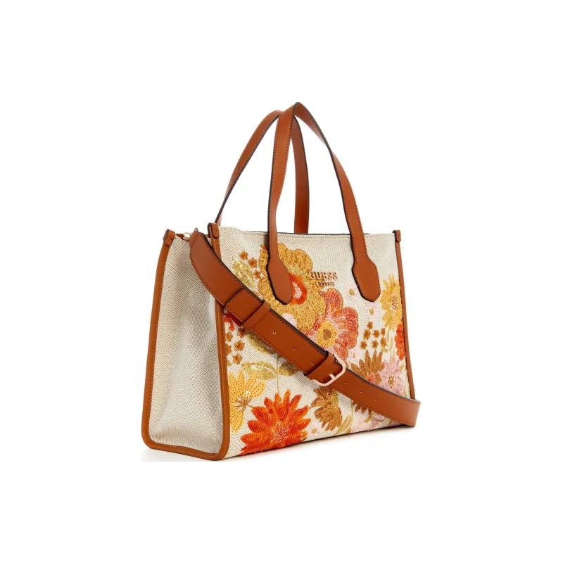 GUESS Canvas Canvas Bag Tote Bag Shopping Bag Shoulder Bag Crossbody Bag Handbag Regular Women's Multicolor-1