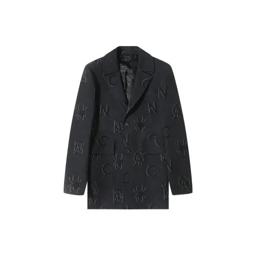 C'N'C New Order & Classics Series Coats Men Gray Floral Pattern