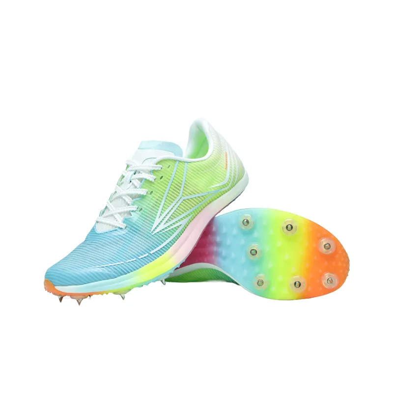 SUPAOSIKE Cushioning Support Wear Resistant Low Top Body Test Sprint Spikes Unisex Turquoise Broken Ten S9-4