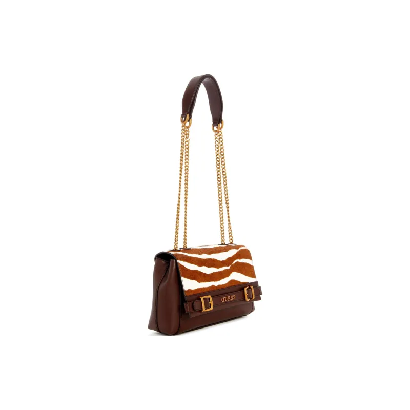 GUESS Faux Fur Crossbody Bag Shoulder Bag Women's Brown-1