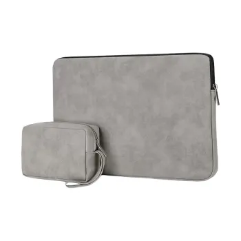 MUYKUY PU Leather Liner Laptop Bag Regular Unisex Gray/Pink/Black