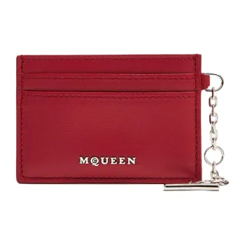 Alexander McQueen Calfskin Card Holder Women's Red