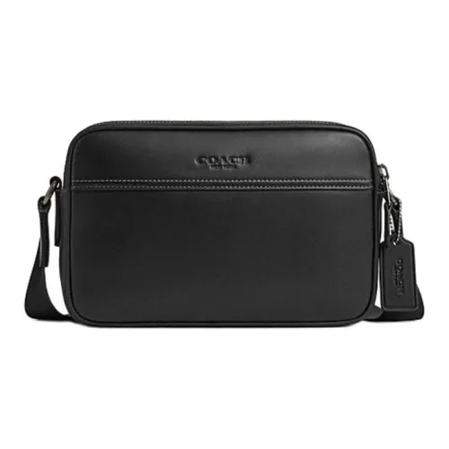 COACH Graham Cow Leather Shoulder Bag Crossbody Bag Medium Size Men's Black