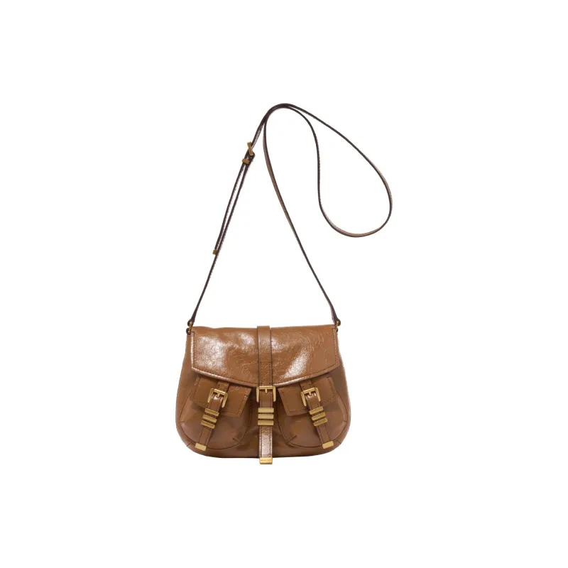 MICHAEL KORS Waxed Leather Crossbody Bag Small Size Women's-4