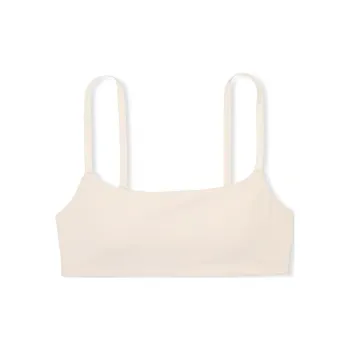 Victoria's Secret PINK Relay Square-Neck Sports Bra / White Shell Bra Women's White Shells