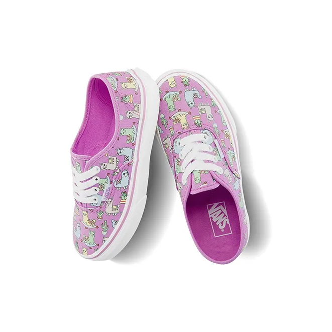 Vans Authentic Series Anti Slip Wear Resistant Low Top Skateboard Shoes Pink Children Aged 3 7 Years Old-2