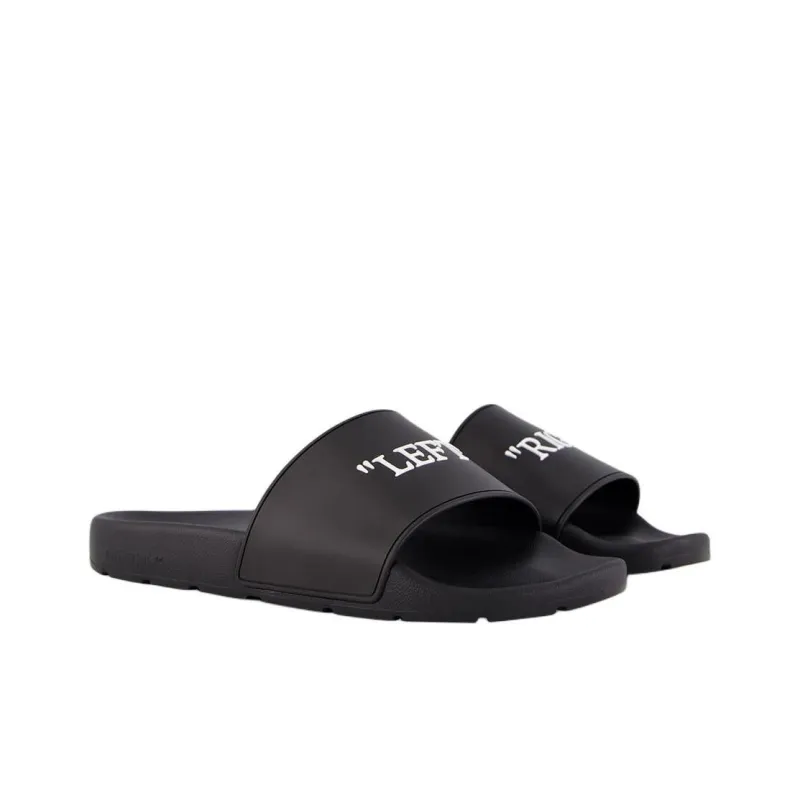 OFF WHITE X Virgil Abloh Logo Printed Slip On Slides-3