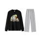 Clothing Set (Black Top+Gray Pants)
