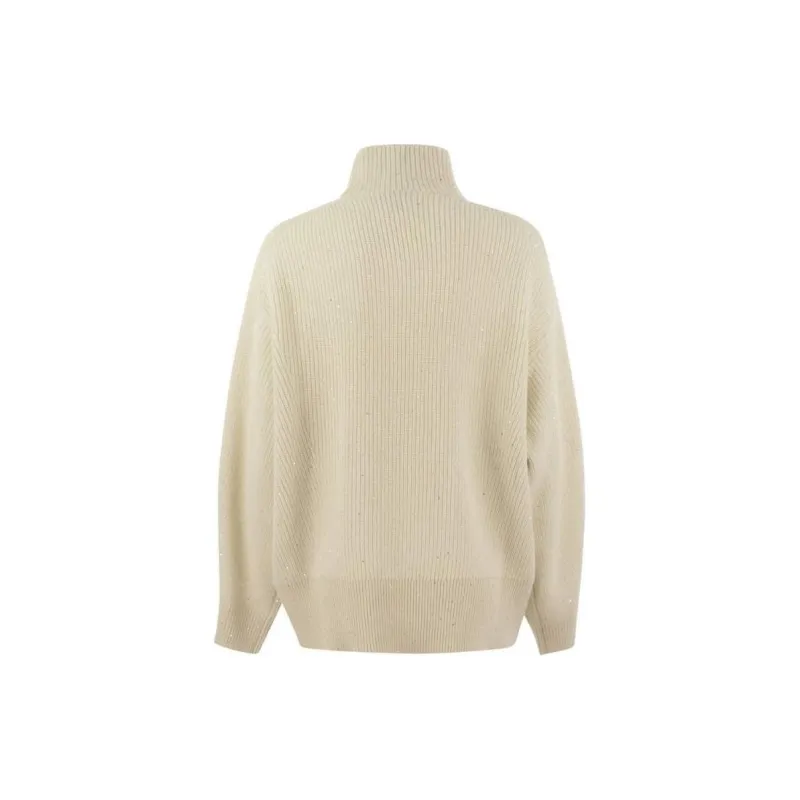 Brunello Cucinelli Lurex High Neck Oversized Pullover-1