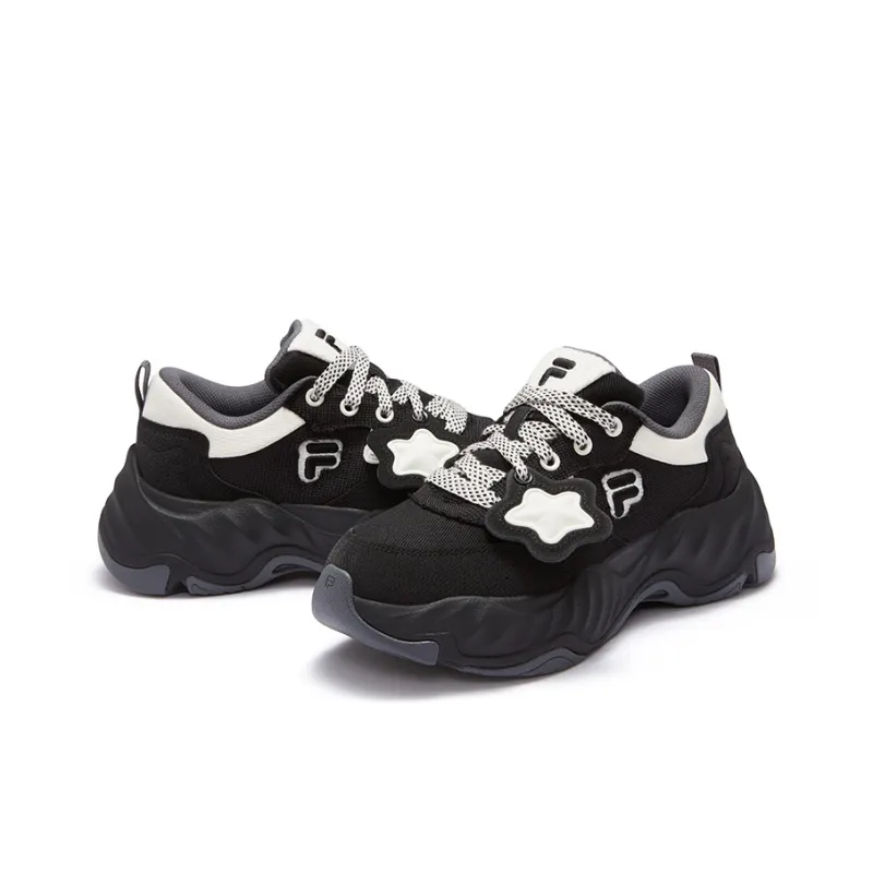 FILA FUSION STARFISH II Starfish 2 Wear Resistant Low Top Casual Shoes Women's Black Milk White-3