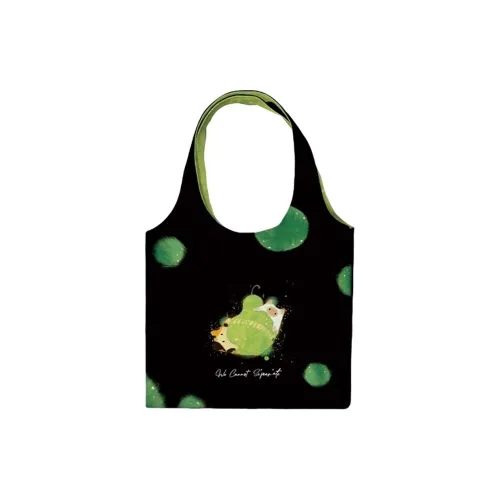 AOSONG Suede Tech Fabric Shoulder Bag Regular Unisex Black & Green