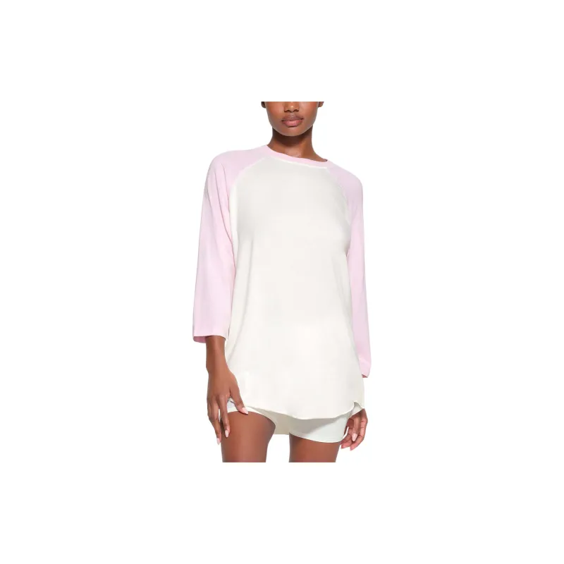 SKIMS RAGLAN LONG SLEEVE T-SHIRT T-Shirt Unisex Marble Cherry Blossom Multicolor-1