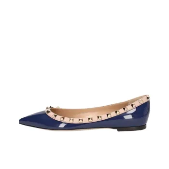 Valentino Rockstud Casual Single Shoes Women's Dark Blue