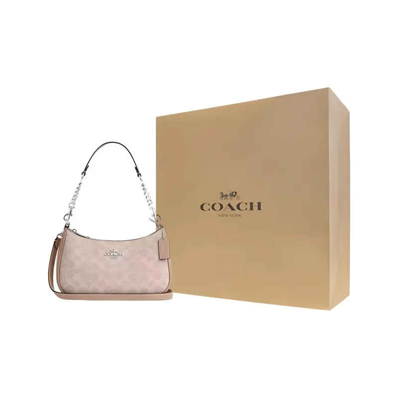 COACH Teri Artificial Leather With Recycled Leather Shoulder Bag Crossbody Bag Handbag Medium Size Women's Pink-6