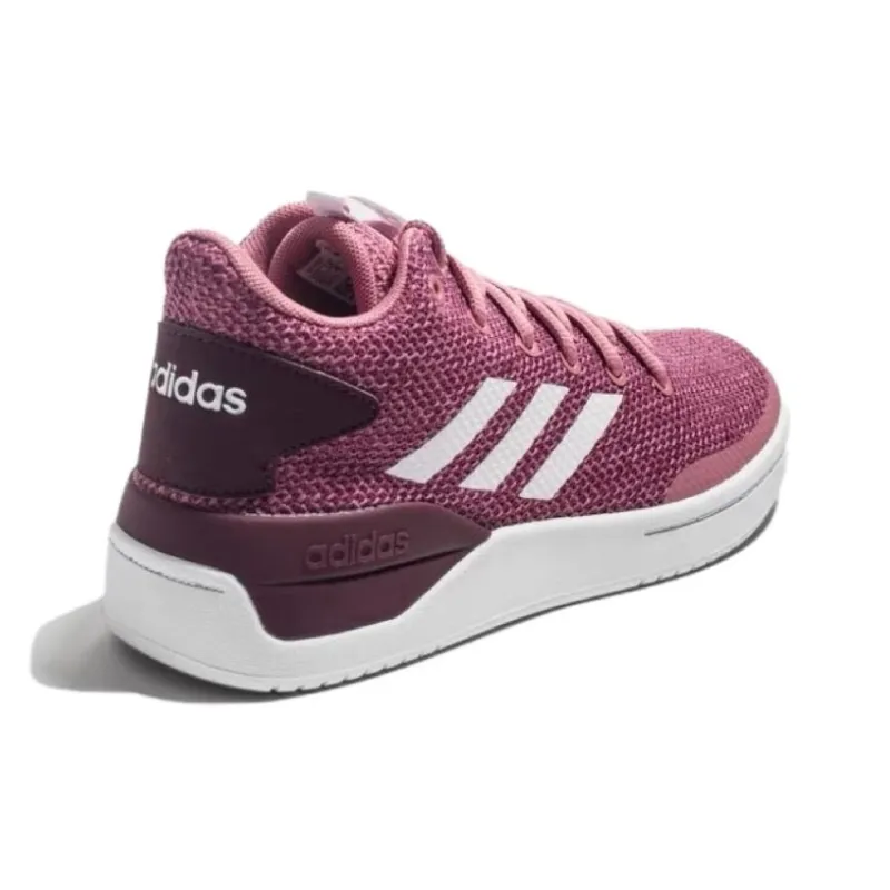 Adidas NEO Anti-Slip Wear-Resistant Mid-Top Skateboard Shoes Women's Red-3