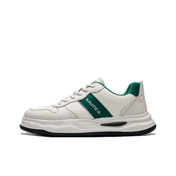 NAUTICA Anti Slip Wear Resistant Low Top Skateboard Shoes Men's White Green