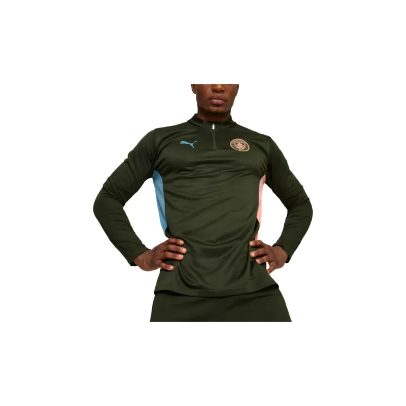 PUMA Manchester CityQuarter Zip FW24 Jackets & Coats Men's Green-2