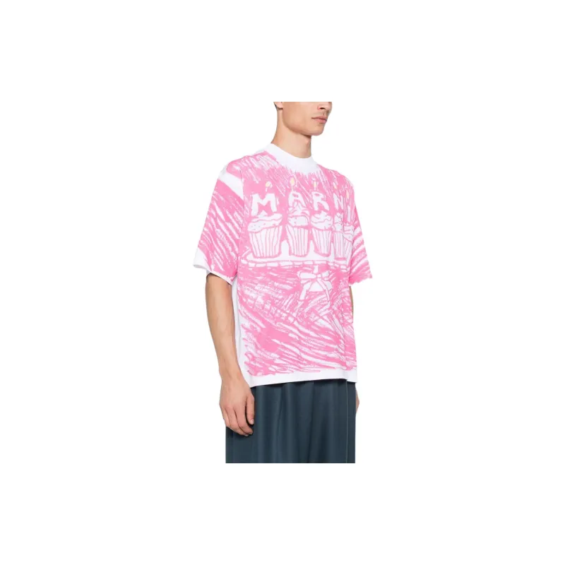 MARNI Cake-Print Jersey Crewneck T-Shirt-3