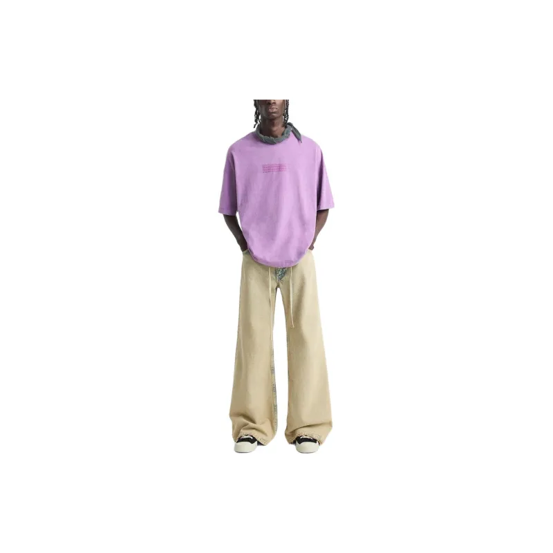 ZARA T-Shirt Men's Maroon Fuchsia-3