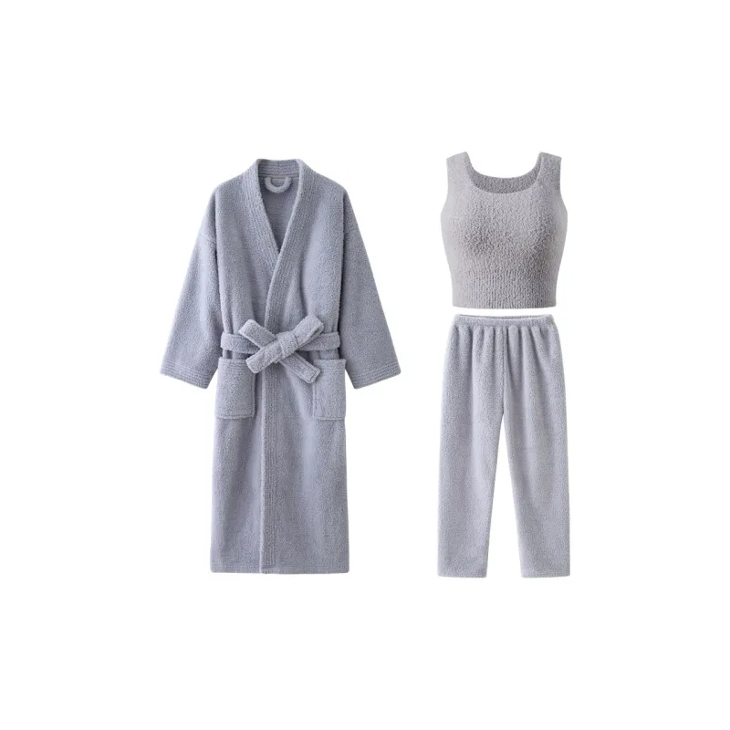 Vine Color Women's Bath Robes-6