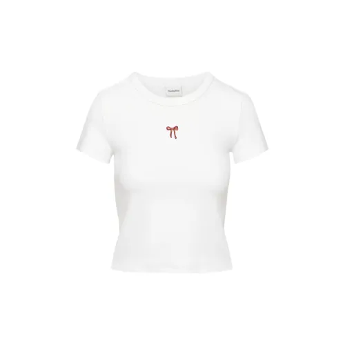 ARITZIA T-Shirts Women's White Bow/White Bowknot