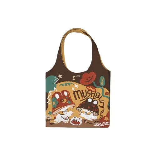 AOSONG Suede Tech Fabric One Shoulder Handbags Regular Unisex Mushroom Rabbit Monk Bag