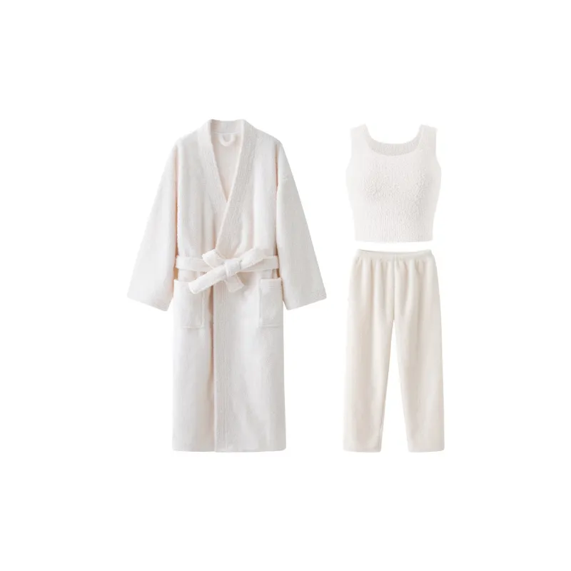 Vine Color Women's Bath Robes-0